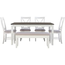 bassett gray white  pc dining room   