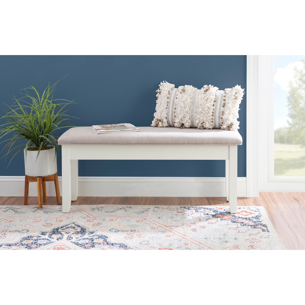 bassett gray white bench   