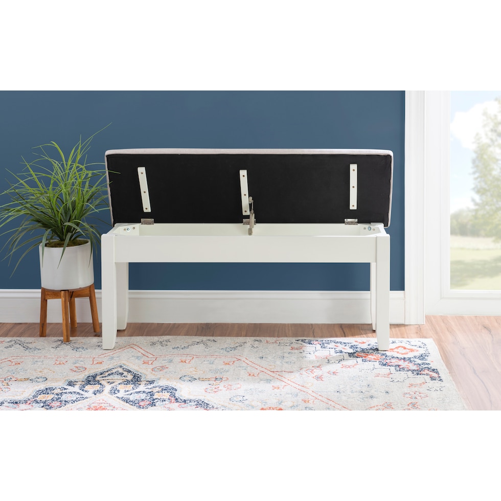 bassett gray white bench   