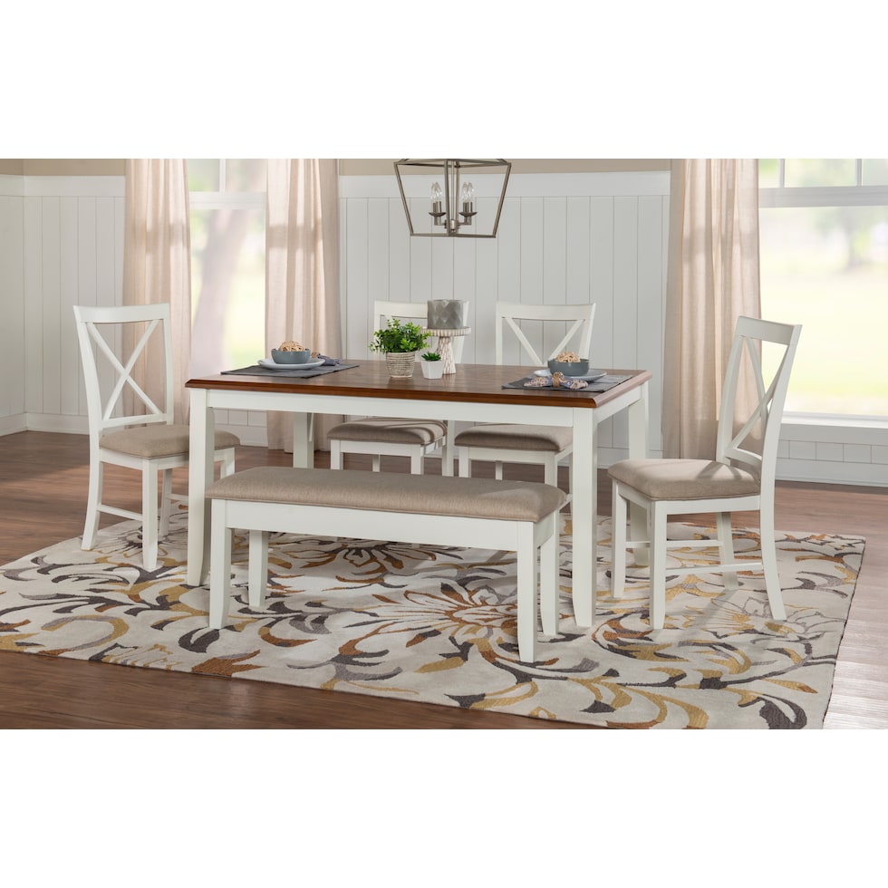 bassett white  pc dining room   
