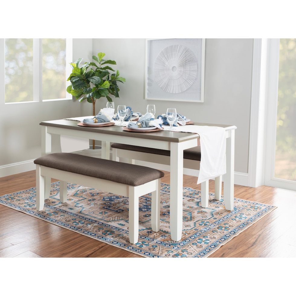 bassett white dining table   