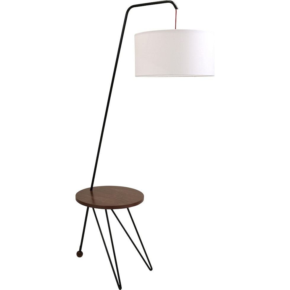 bateman walnut white floor lamp   