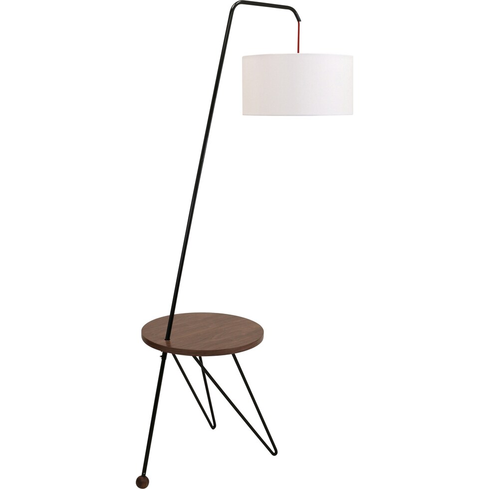 bateman walnut white floor lamp   