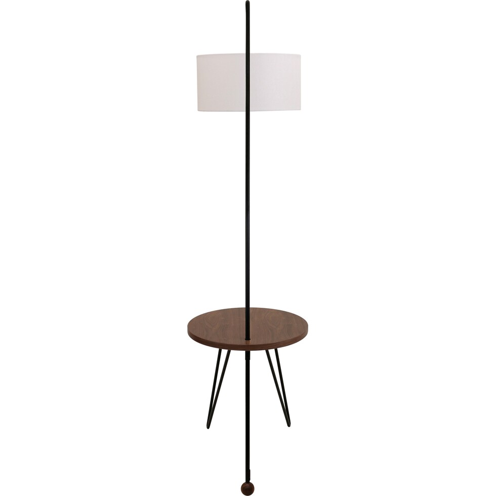 bateman walnut white floor lamp   