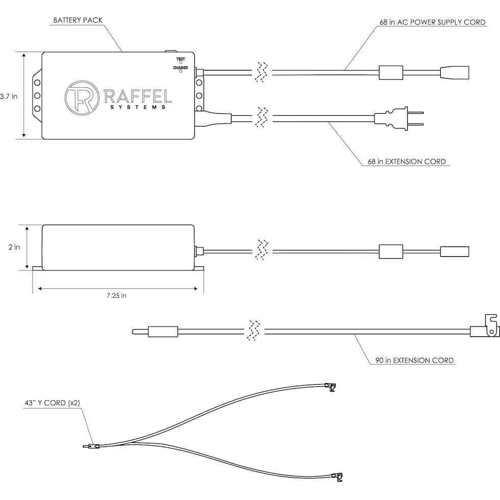 battery pack dimension schematic   