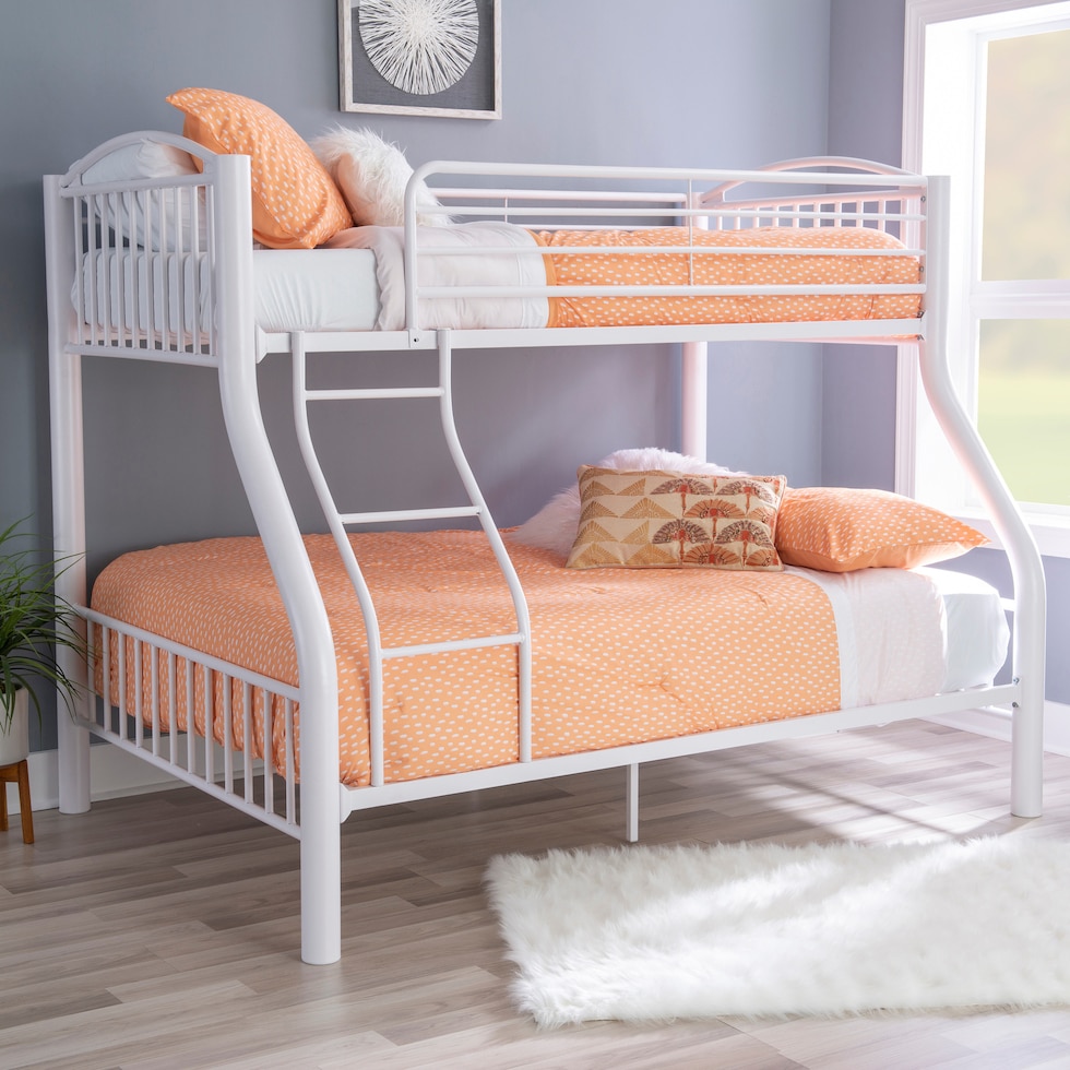 baylor white twin over full bunk bed   