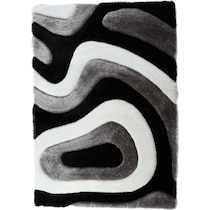 bayou black white gray area rug  x    