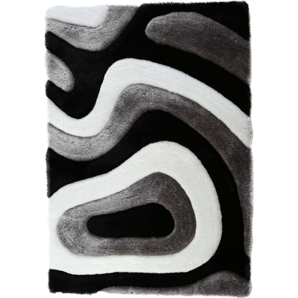bayou black white gray area rug  x    