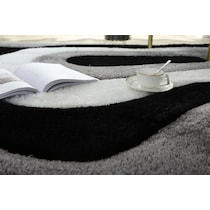 bayou black white gray area rug  x    