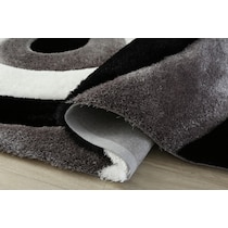 bayou black white gray area rug  x    