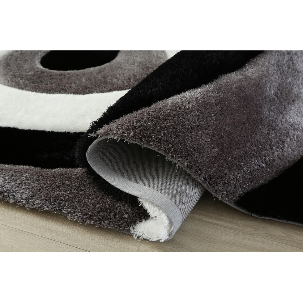 bayou black white gray area rug  x    