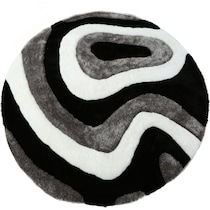 bayou black white gray area rug  round   