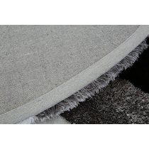bayou black white gray area rug  round   