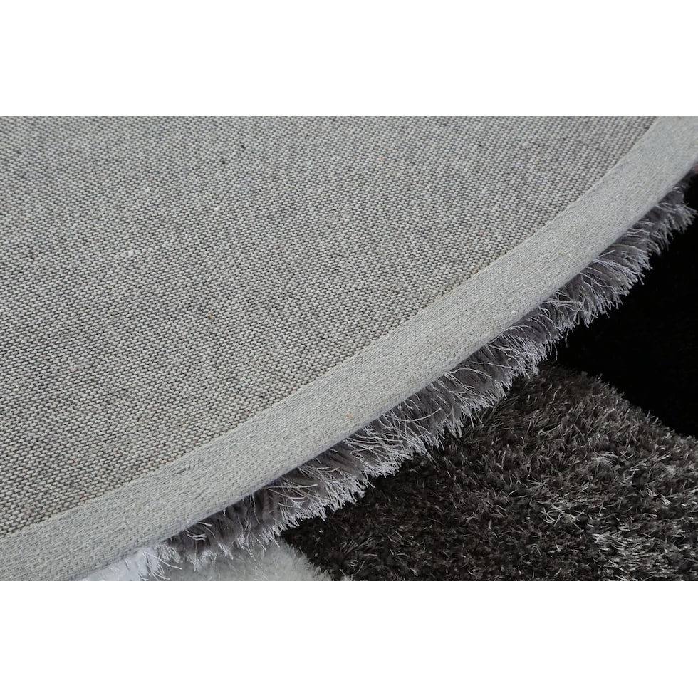 bayou black white gray area rug  round   