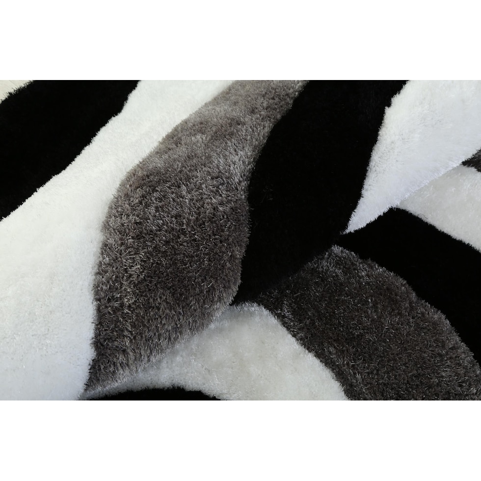 bayou black white gray area rug  round   