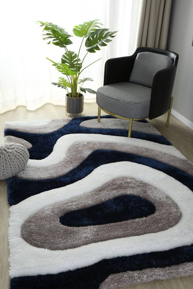 Bayou Area Rug Blue/White American Signature Furniture