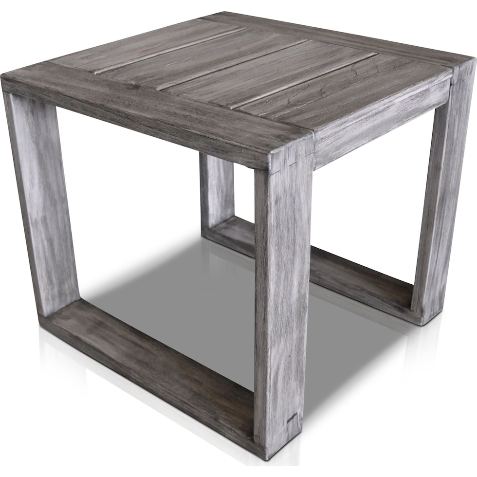 beach club gray outdoor end table   