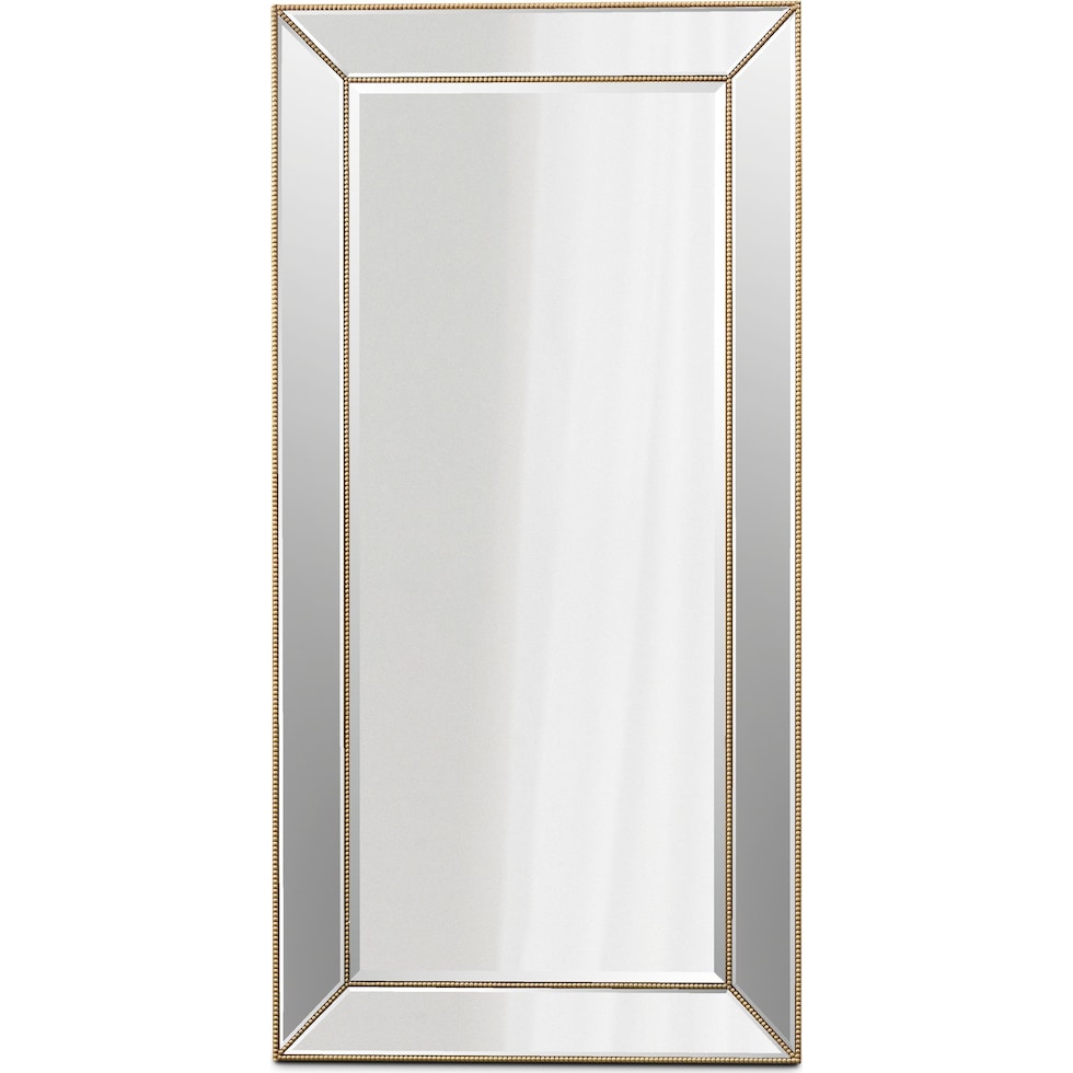 beaded floor gold floor mirror   