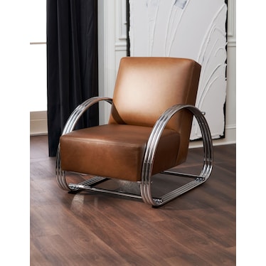 Beal Leather Accent Chair - Bruno Canyon