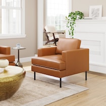 beau light brown accent chair   