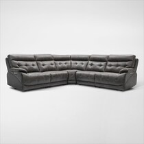 beckett gray  pc power reclining sectional   