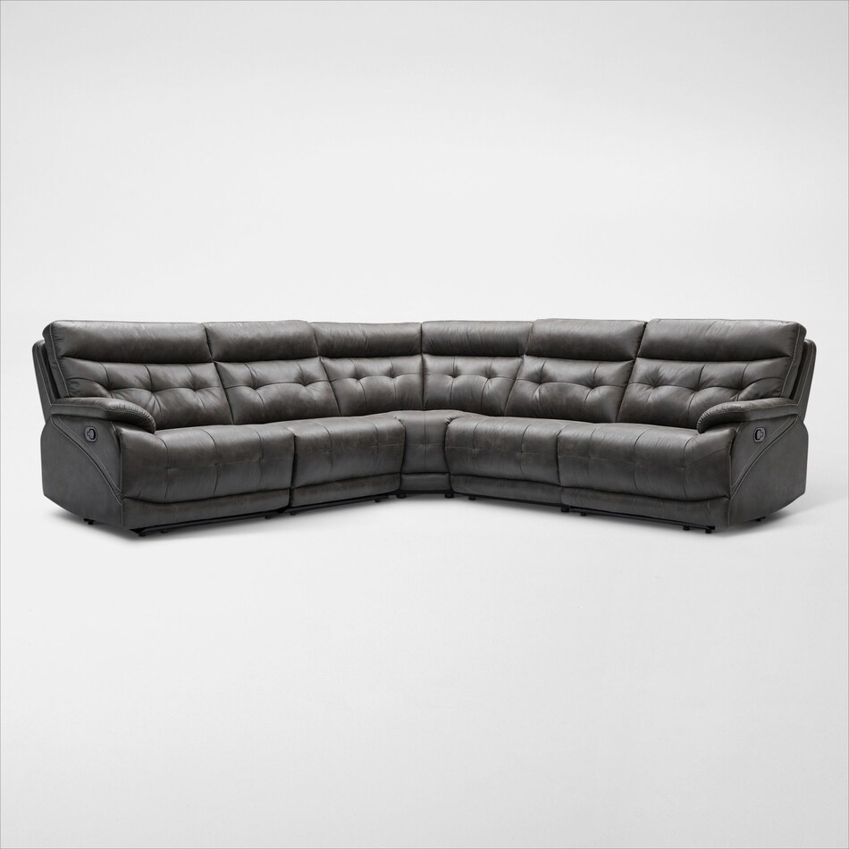 beckett gray  pc reclining sectional   