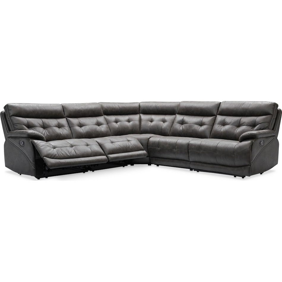 beckett gray  pc reclining sectional   