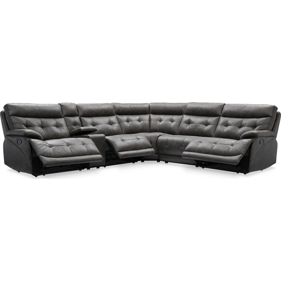 beckett gray  pc reclining sectional   