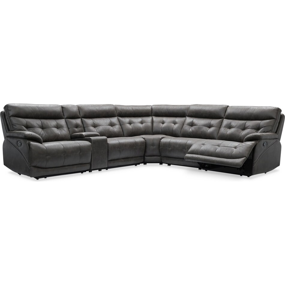 beckett gray  pc reclining sectional   