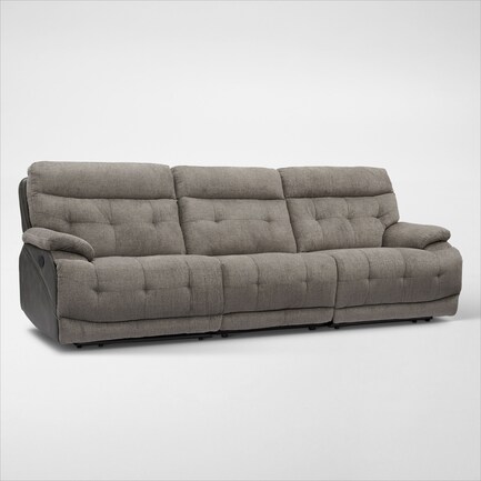 Beckett 3-Piece Manual Reclining Sofa with 2 Reclining Seats - Gray