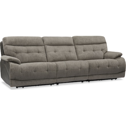 Beckett 3-Piece Dual-Power Reclining Sofa with 2 Reclining Seats - Gray