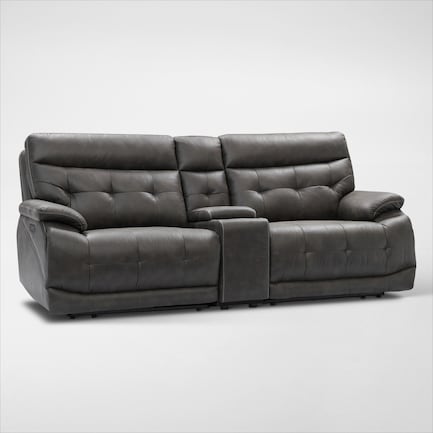 Beckett 3-Piece Dual-Power Reclining Sofa - Charcoal