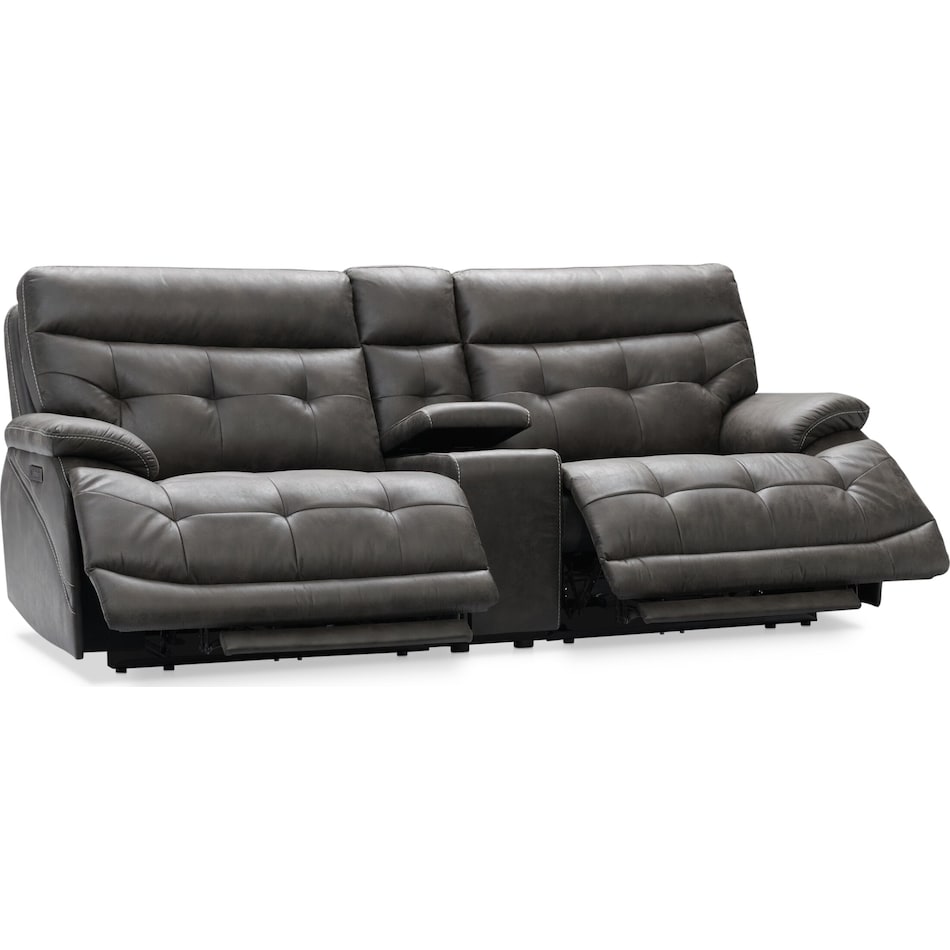 beckett gray power reclining sofa   