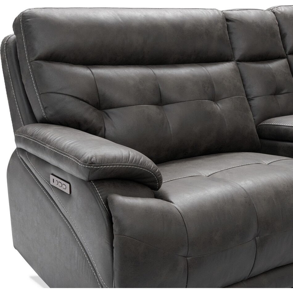 beckett gray power reclining sofa   