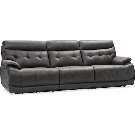 Beckett 3-Piece Dual-Power Reclining Sofa with 2 Reclining Seats - Charcoal