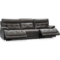 beckett gray power reclining sofa   
