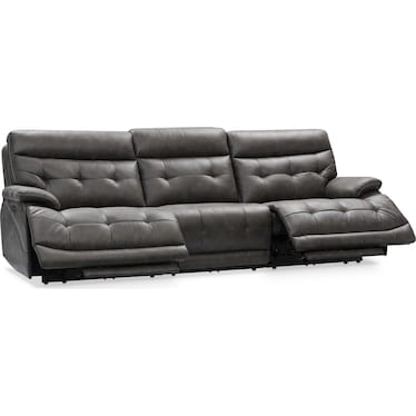 Beckett 3-Piece Dual-Power Reclining Sofa with 2 Reclining Seats - Charcoal