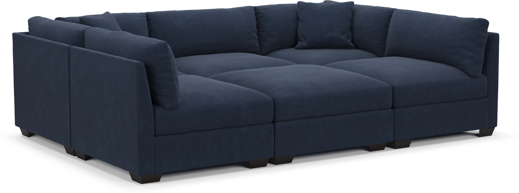 Beckham Foam Comfort 6Piece Pit Sectional Oakley Ink American