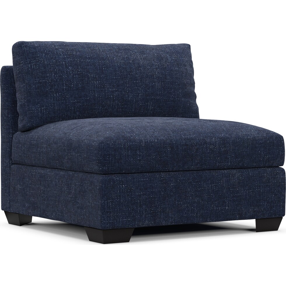 beckham blue armless chair   