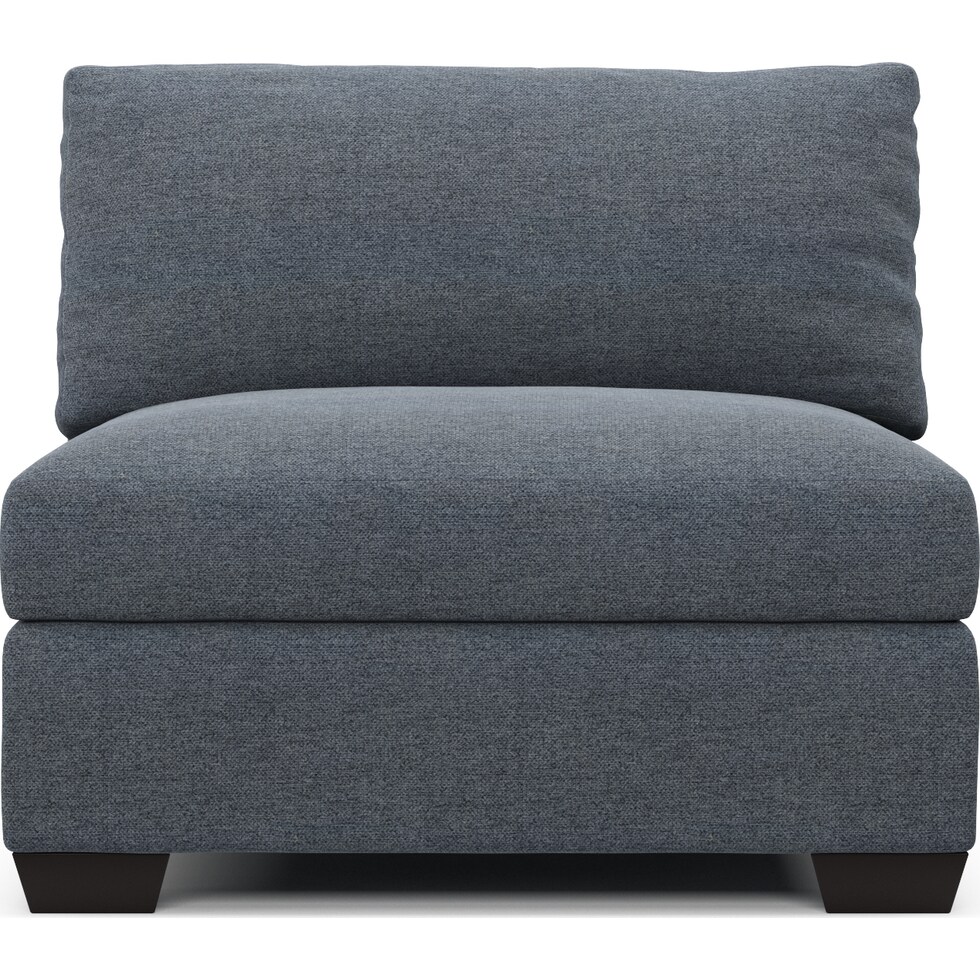 beckham blue armless chair   