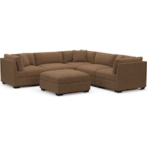 beckham dark brown sectional   