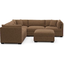 beckham dark brown sectional   