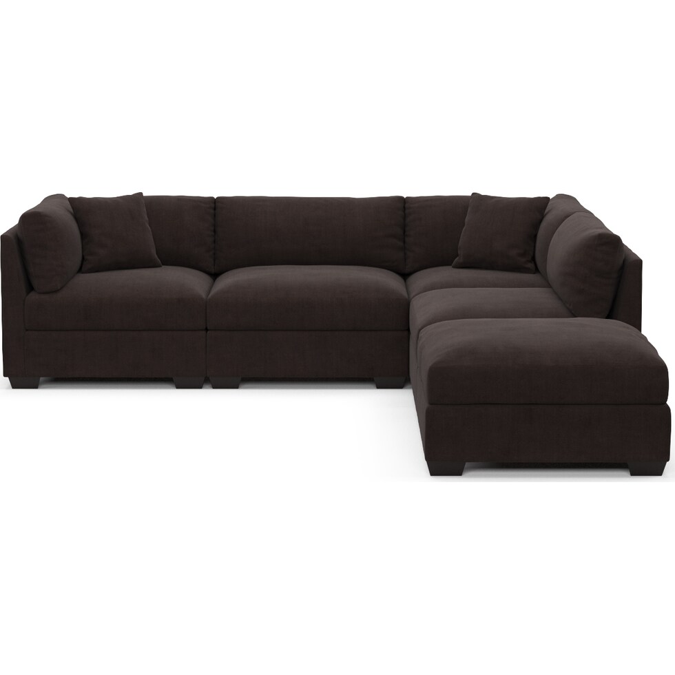 beckham dark brown sectional   