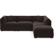 beckham dark brown sectional   