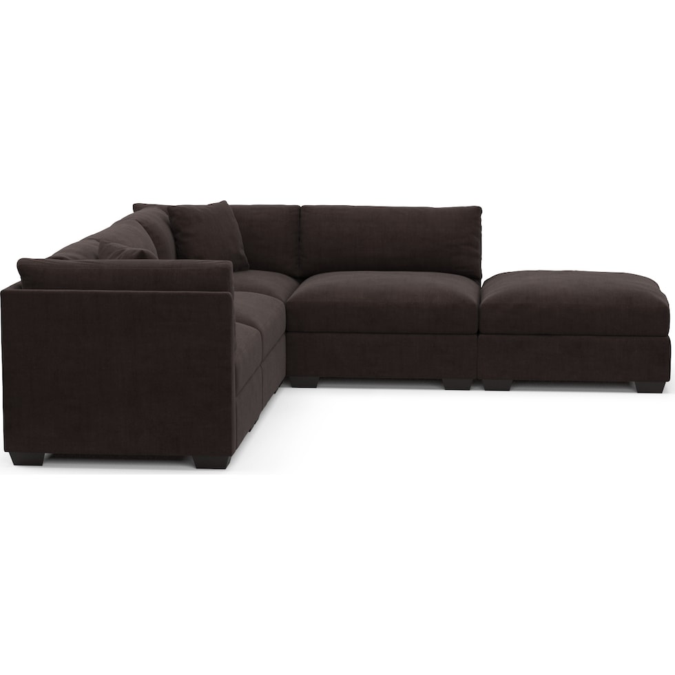 beckham dark brown sectional   