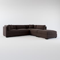 beckham dark brown sectional web   