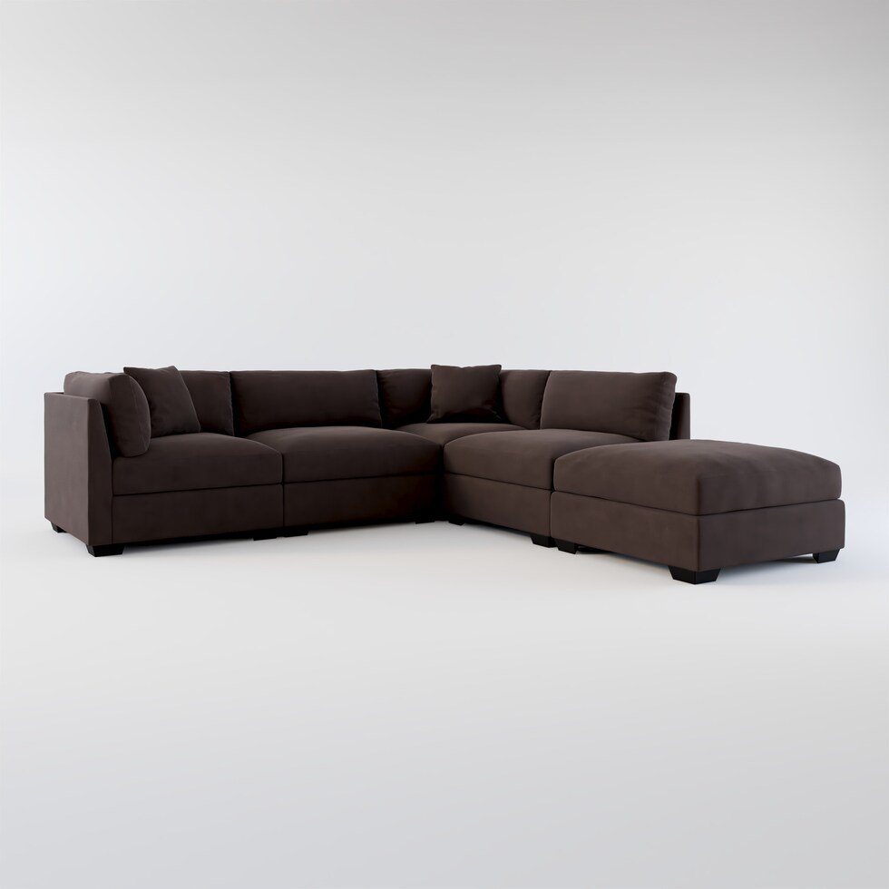beckham dark brown sectional web   