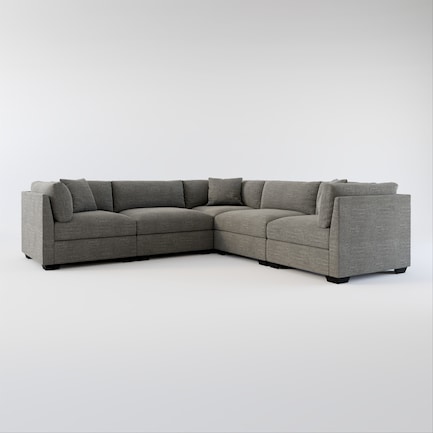Beckham Foam Comfort 5-Piece Sectional - Curious Charcoal