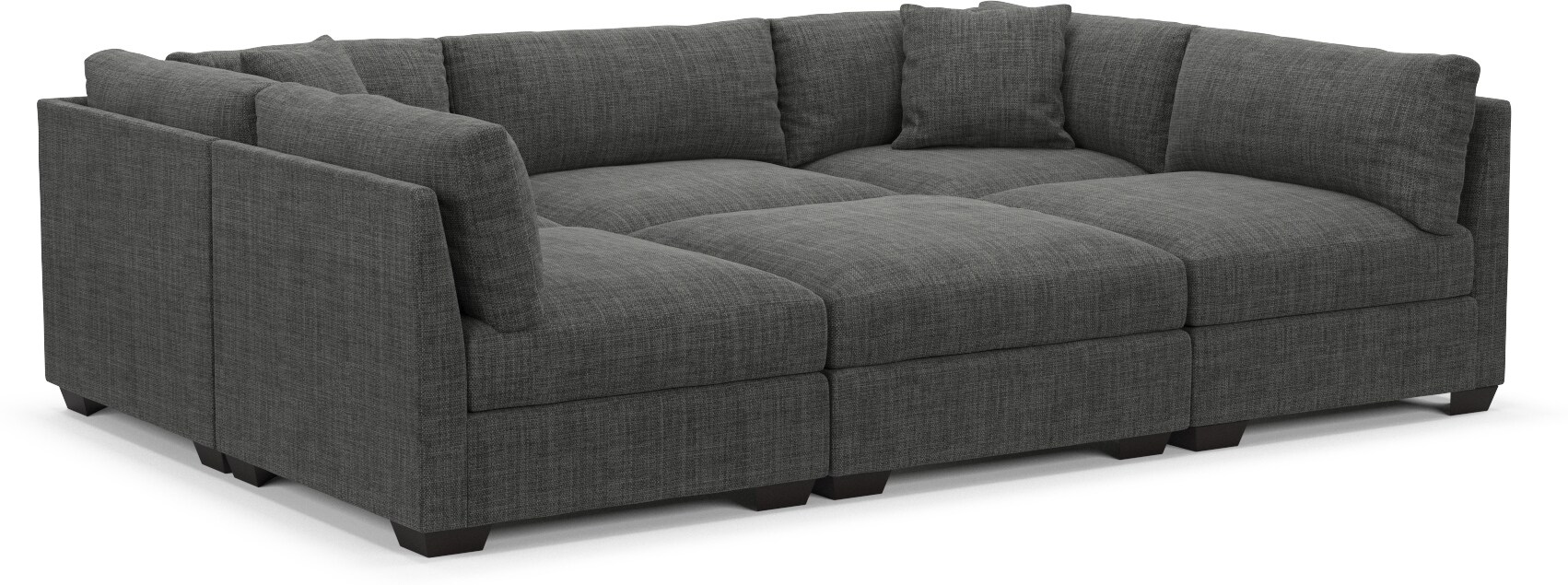 Beckham Foam Comfort 6Piece Pit Sectional Milford II Charcoal