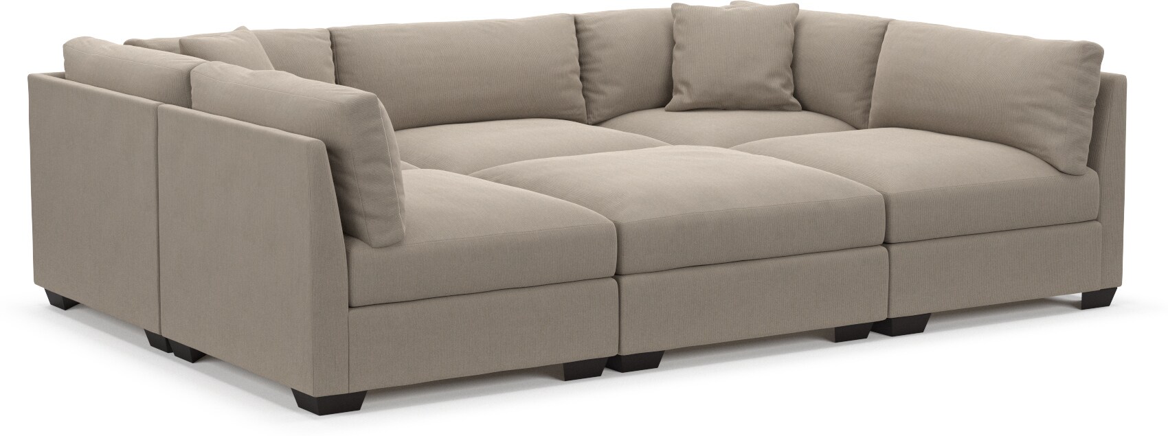 Beckham Foam Comfort 6Piece Pit Sectional Sublime Dove American